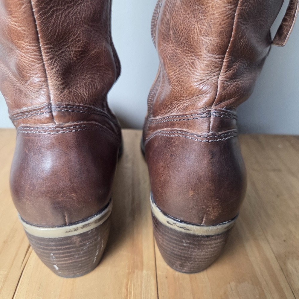 Naturalizer ORA Wide Shaft Riding Boots Sz 9 Distressed Coffee Bean Brown - Picture 16 of 16